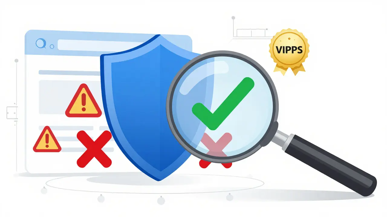 Safety verification icons for legitimate online pharmacies