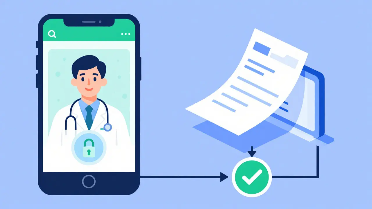 Telehealth consultation and digital prescription process
